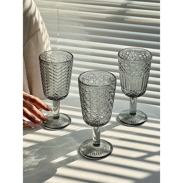 Ly Thủy Tinh Uống Rượu Vang Phong Cách Retro Châu Âu Kính