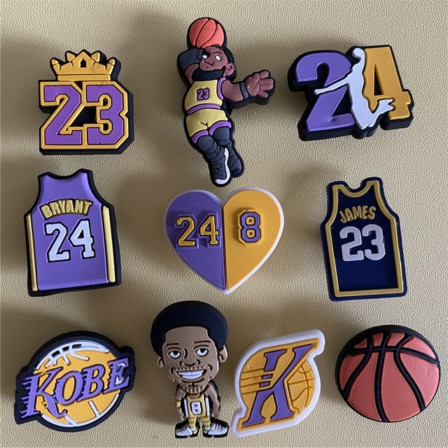Giày Bóng Rổ Jibitz Croc Pin Logo Jibits NBA Jibbits Charm Kobe Bryant Trang Trí Dễ Thương