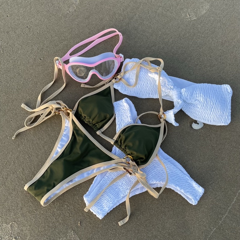 Bikini hai mảnh tầm giac màu xám rêu