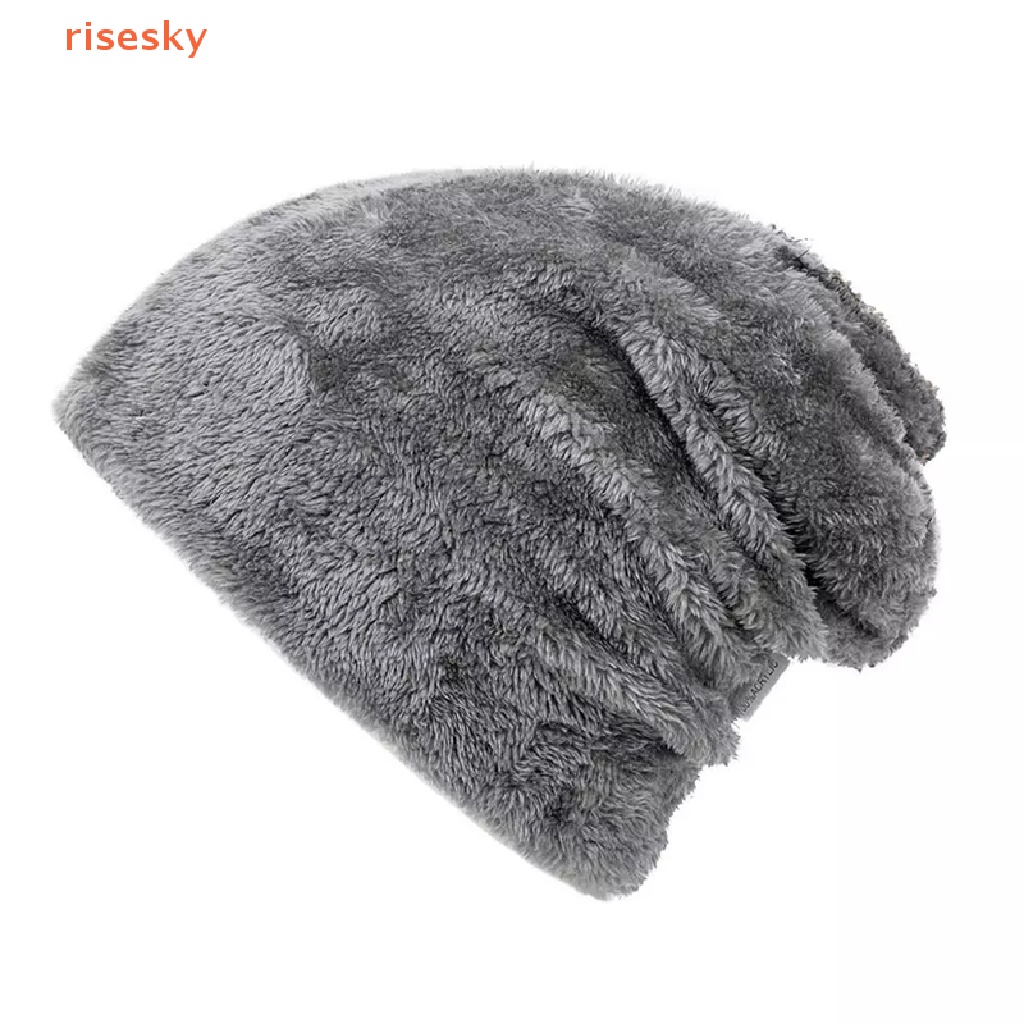 Mũ Beanie Dệt Kim Chất Liệu Cotton Dày Dặn Thời Trang Mùa Đông Cho Nam Giới