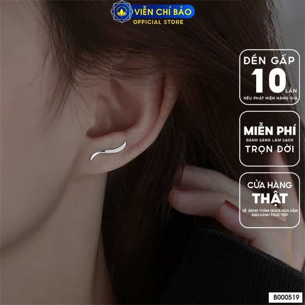 Bông tai sóng uốn chất liệu bạc Thái 925 thời trang phụ kiện trang sức nữ Viễn Chí Bảo B000519