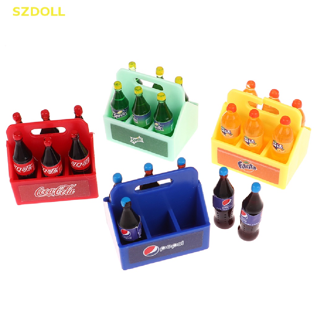 1 Set Chai Nước Ngọt / Soda / Coca Cola Đồ Chơi Nhà Búp Bê Thu Nhỏ DIY