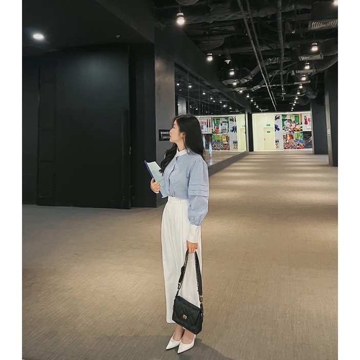 Sơmi xanh kẻ Luu Hanh