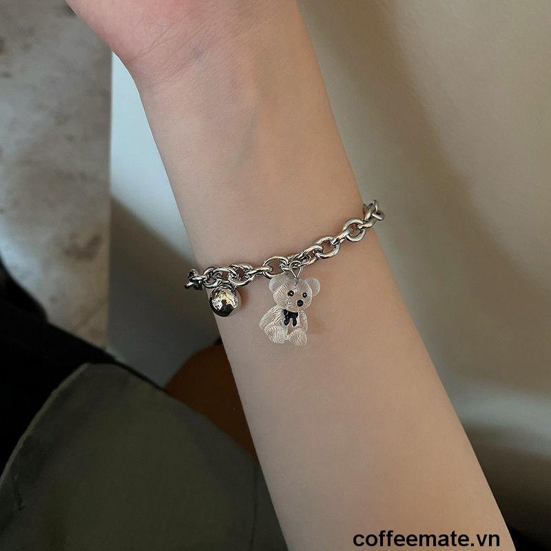 ⚡Vòng Đeo Tay Mặt Gấu Trong Suốt Ba Chiều Thời Trang Hàn Quốc