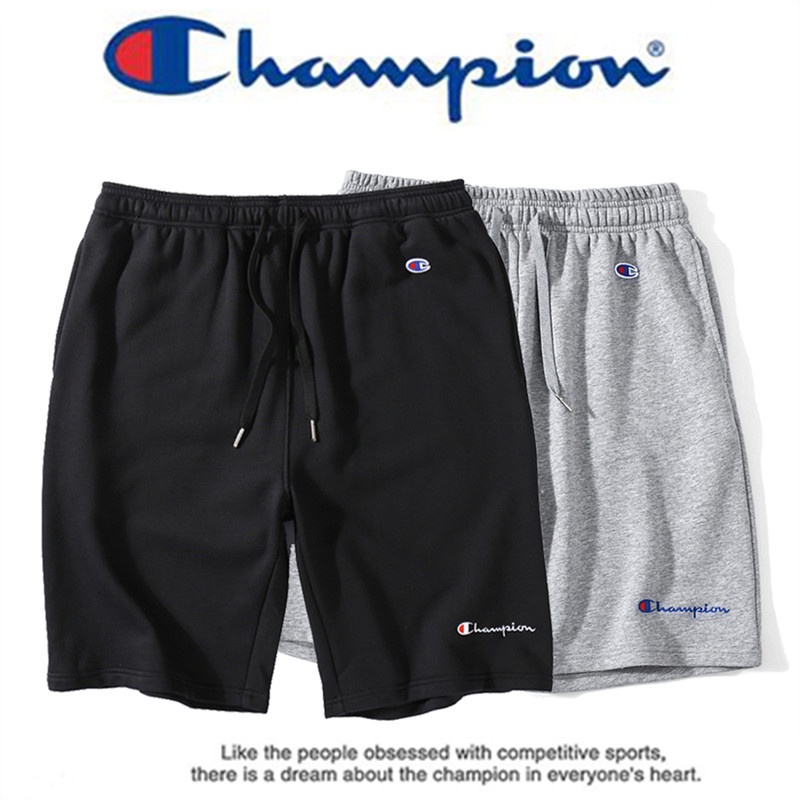 Quần Short Thể Thao Cotton Mỏng Dáng Rộng In Chữ Champion Phong Cách Nhật Bản Cho Nam Và Nữ