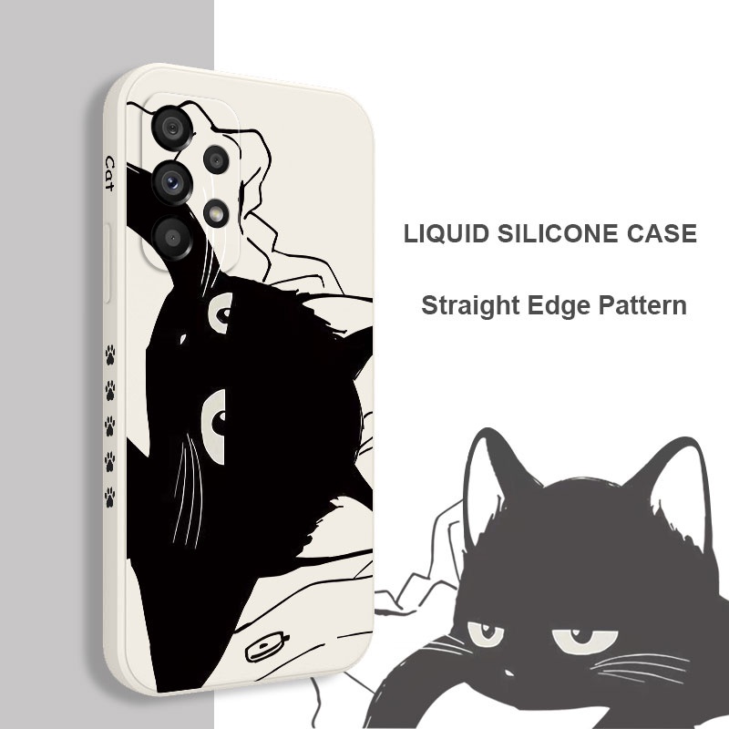 Ốp Điện Thoại Silicon Dẻo Họa Tiết Chú Mèo Dễ Thương Cho Samsung Galaxy A73 A53 A33 A23 5G