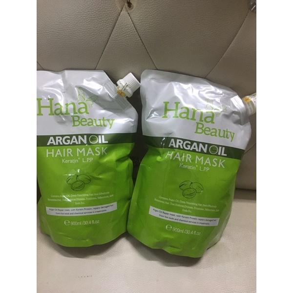 Hấp ủ tóc hana beauty arganoil hair mask 900ml hương thơm nước hoa mềm mượt