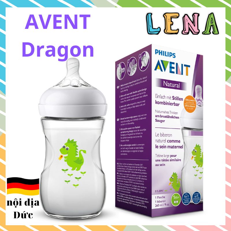 260ml-BÌNH SỮA PHILLIP AVENT Natural thế hệ mơi nhất (Bình sữa bán chạy nhất hiện nay) thông khí giảm đau bụng bé ăn no