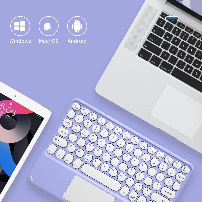 Bàn Phím Bluetooth Không Dây Siêu Mỏng 10 Inch Cho iPad Samsung Huawei Tablet Android IOS Windows