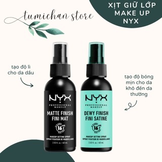 Xịt giữ lớp make up nyx matte finish setting spray matte – 60ml - bản matte & dewy - hàng mỹ
