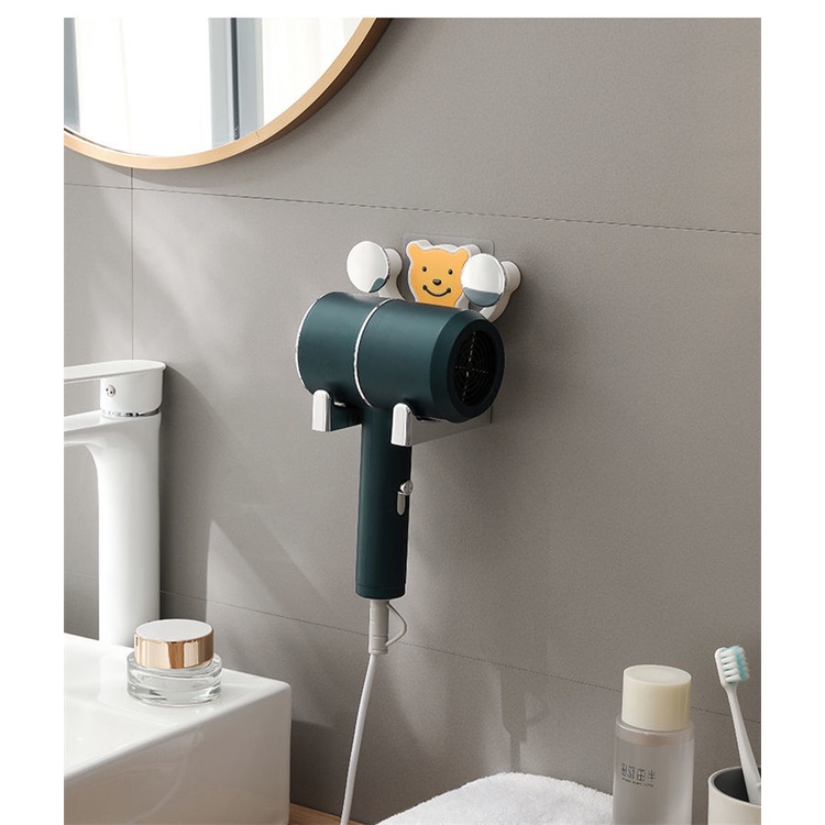 Hair Dryer Rack Punch-Free Bathroom Electric Hair Dryer Bracket Toilet Toilet Wall Storage Hair Drye