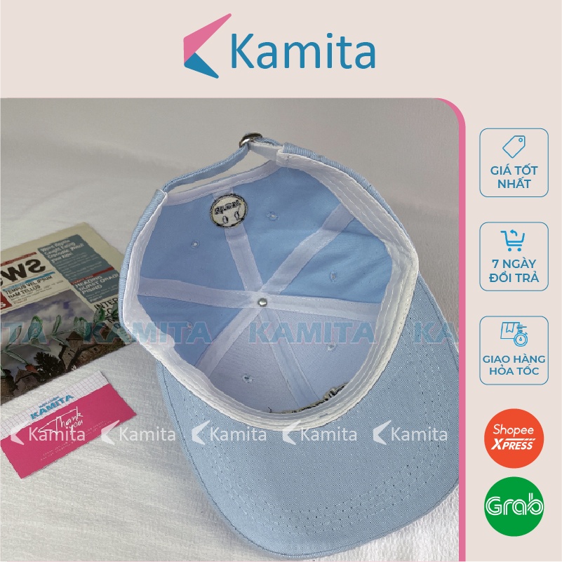 Mũ Lưỡi Trai, Nón Lưỡi Trai KAMITA Thêu Chữ Drew Nam Nữ Hàn Quốc, Nón Kết Đẹp Form Cứng Kaki Cao Cấp Chính Hãng KM27