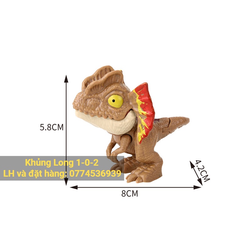 Đồ Chơi Khủng Long Cắn Ngón Tay Dilophosaurus Mô Hình Bằng Nhựa Hàm Có Lò Xo Vui Nhộn