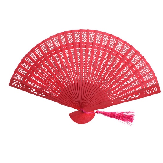 Quạt Gỗ Tre Cầm Tay Phong Cách Cổ Trang - Nhiều Màu Sắc