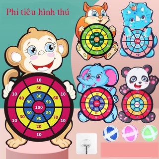 Ném bóng gai,hình ông già, con voi, con khỉ.