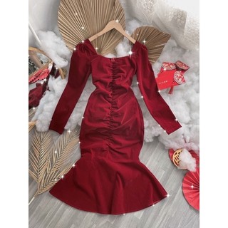 ĐẦM MIDI NHUNG ĐUÔI CÁ