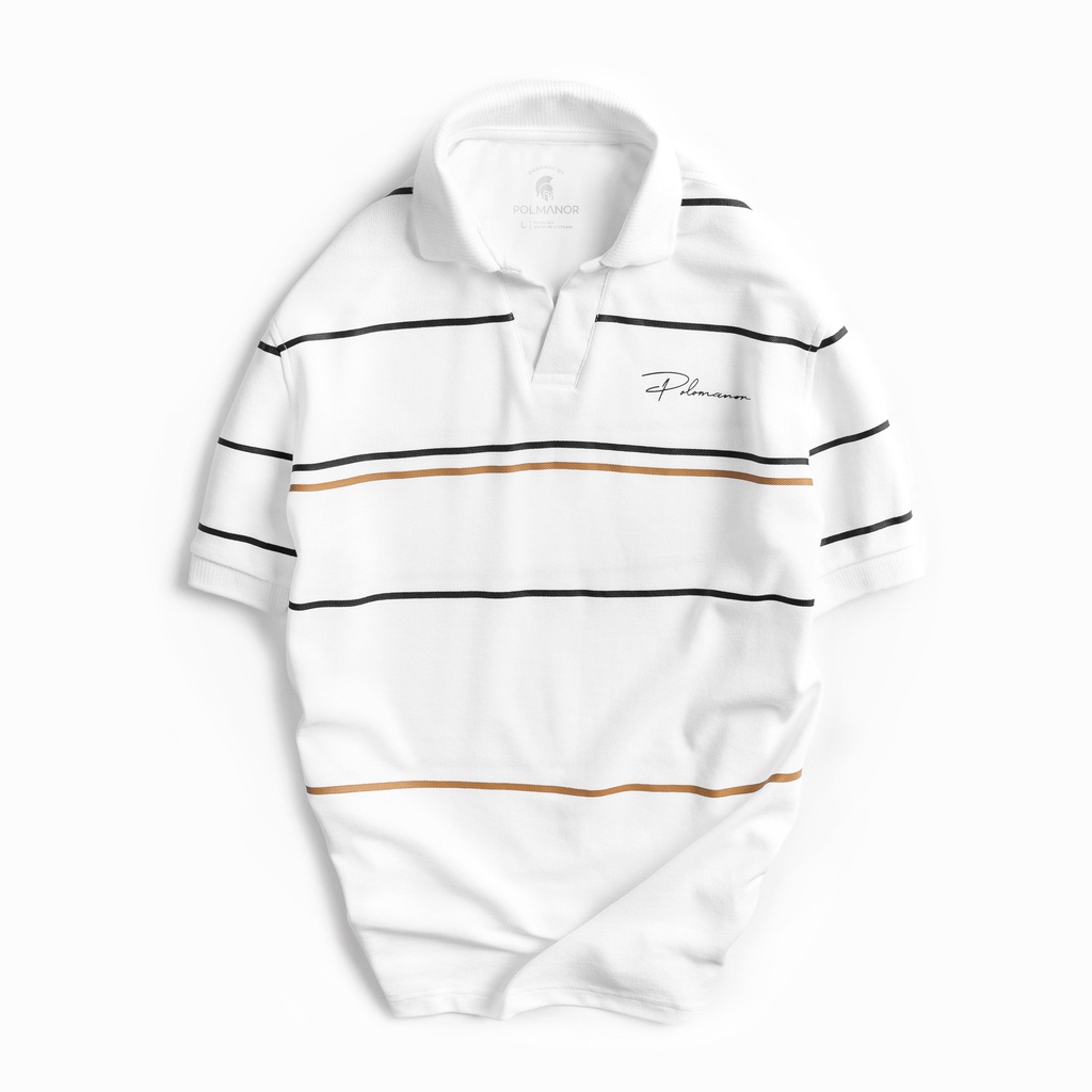 Áo Polo nam cổ v CARLOS vải cá sấu cotton CMC, nam tính, thanh lịch, sang trọng - POLOMANOR