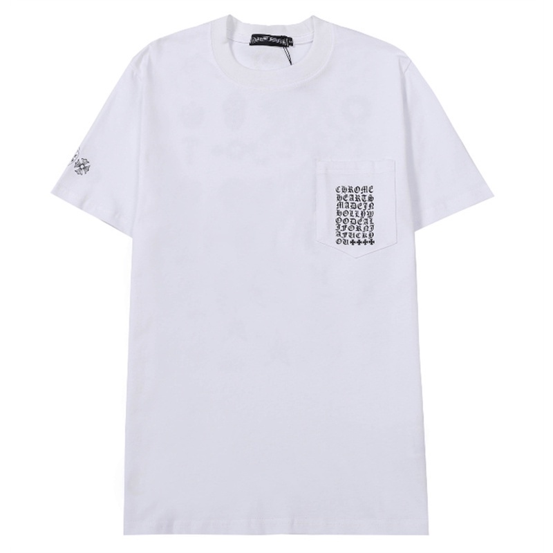 Áo Thun Cotton Thể Thao Tay Ngắn Có Túi In Hình Sanskrit Chrome Hearts Thời Trang Đường Phố Unisex