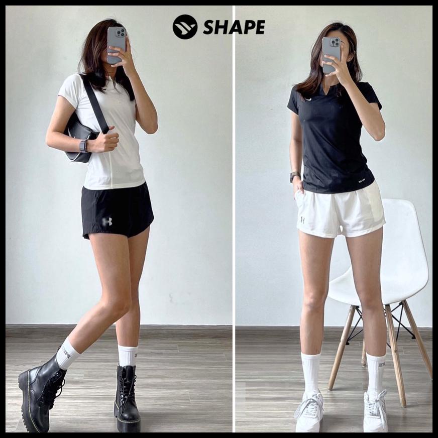 Áo cộc tập gym chạy bộ thể thao nữ cổ V [AC070]