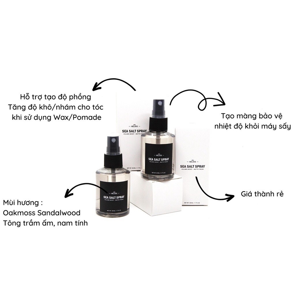 Chai Xịt Tạo Phồng Tóc Helios Sea Salt Spray