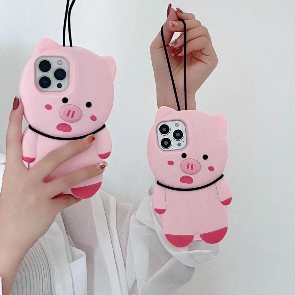 Ốp Điện Thoại Silicone Mềm Hình Heo Đáng Yêu Cho iphone 14 14 pro 14 pro max 13 pro max 12 pro max 11 pro max