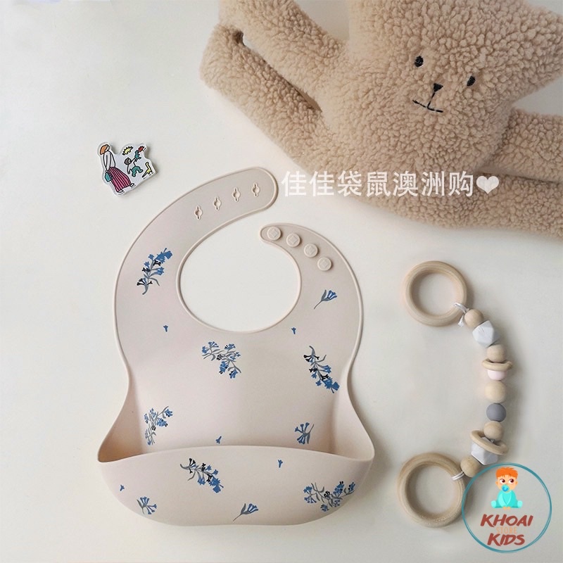 Yếm ăn dặm silicon hàng loại đẹp cho bé