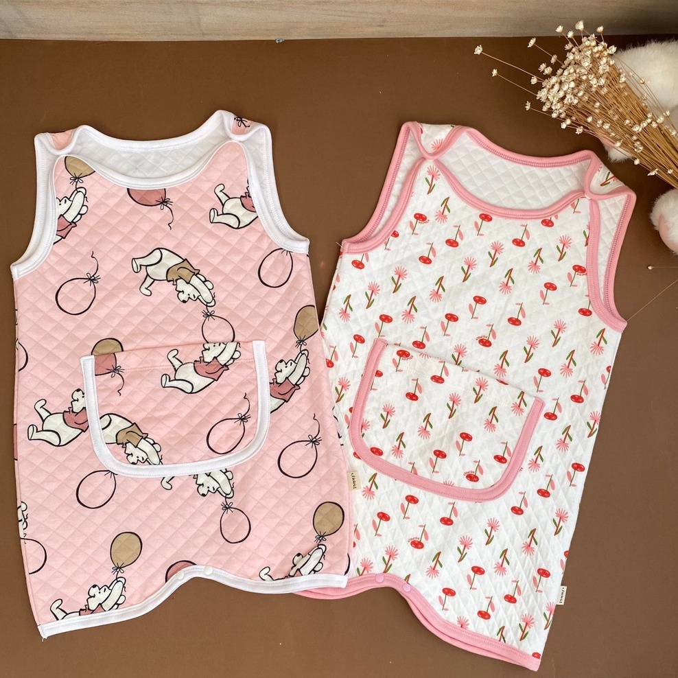 Túi Ngủ Cộc Thu Đông Chần Bông Cotton Cho Bé Trai Bé Gái TOMMY HOUSE