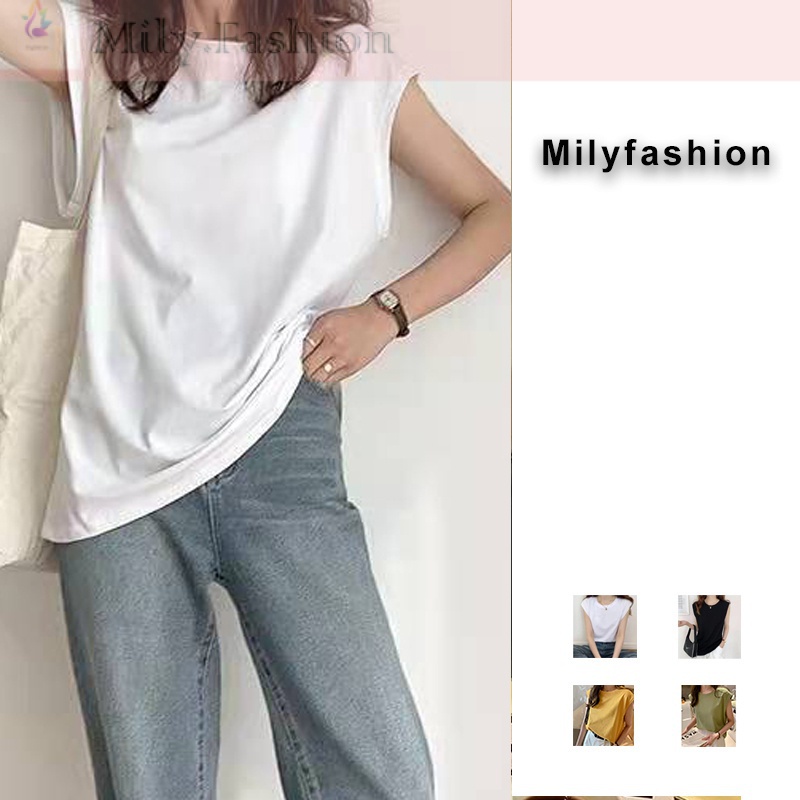 Áo Sát Nách Cổ Tròn Dáng Rộng Màu Trắng Size 4xhn