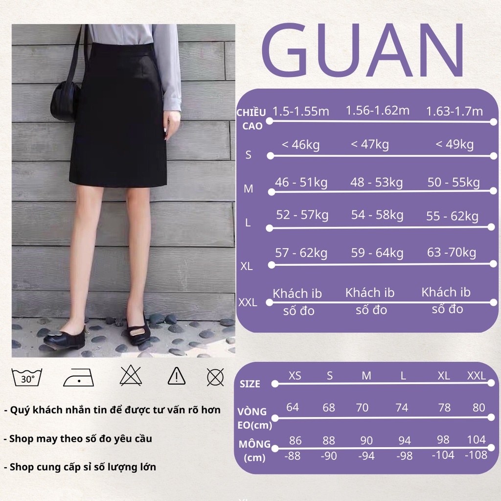 Chân váy chữ a ngắn lưng cao công sở bigsize dài đến gối có túi chéo 2 bên