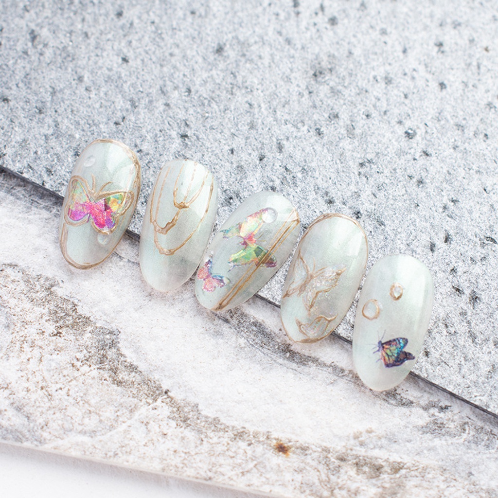 Miếng Dán Trang Trí Móng Tay Chống Nước Hình Bướm Tinh Tế