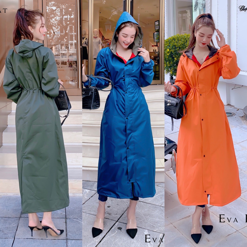 Áo mưa thời trang măng tô dáng dài toàn thân chống nước chống gió 2023