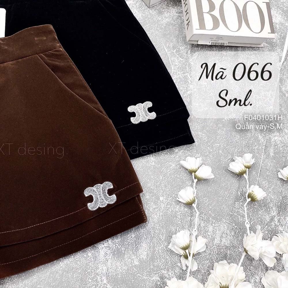 Quần váy ngắn thêu logo hàng đẹp QC !