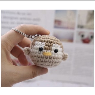 Móc khoá chim cánh cụt móc len