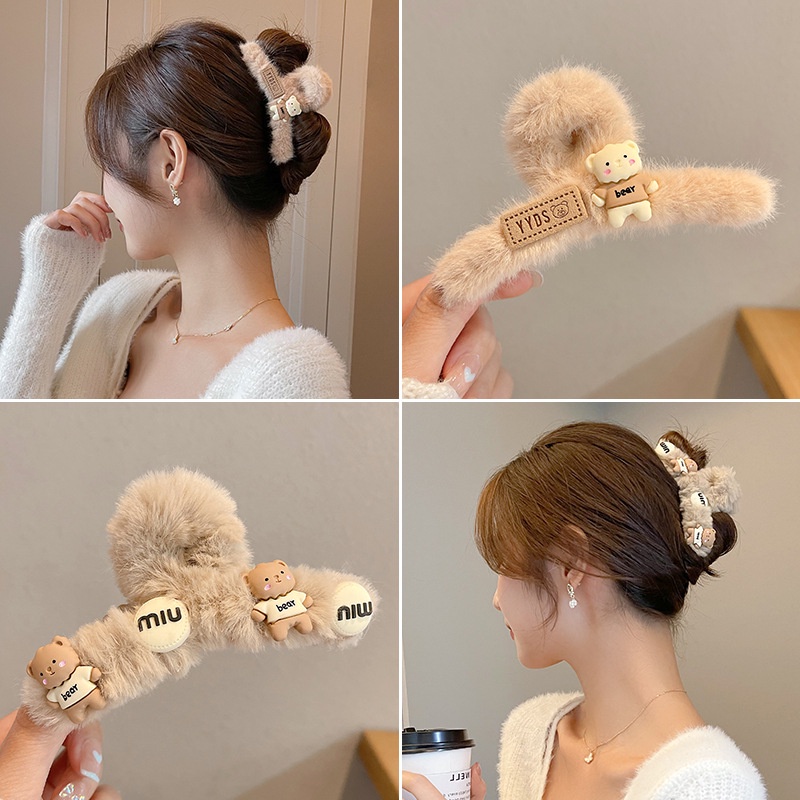Kẹp tóc lông hình con vật đáng yêu