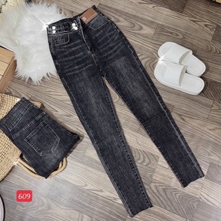 Quần Jean Nữ cạp cao ❤️FREESHIP❤️ Quần bò nữ đẹp co giãn thoải mái phối lưng kiểu xinh xắn thời trang A-T Fashion-QJ5057