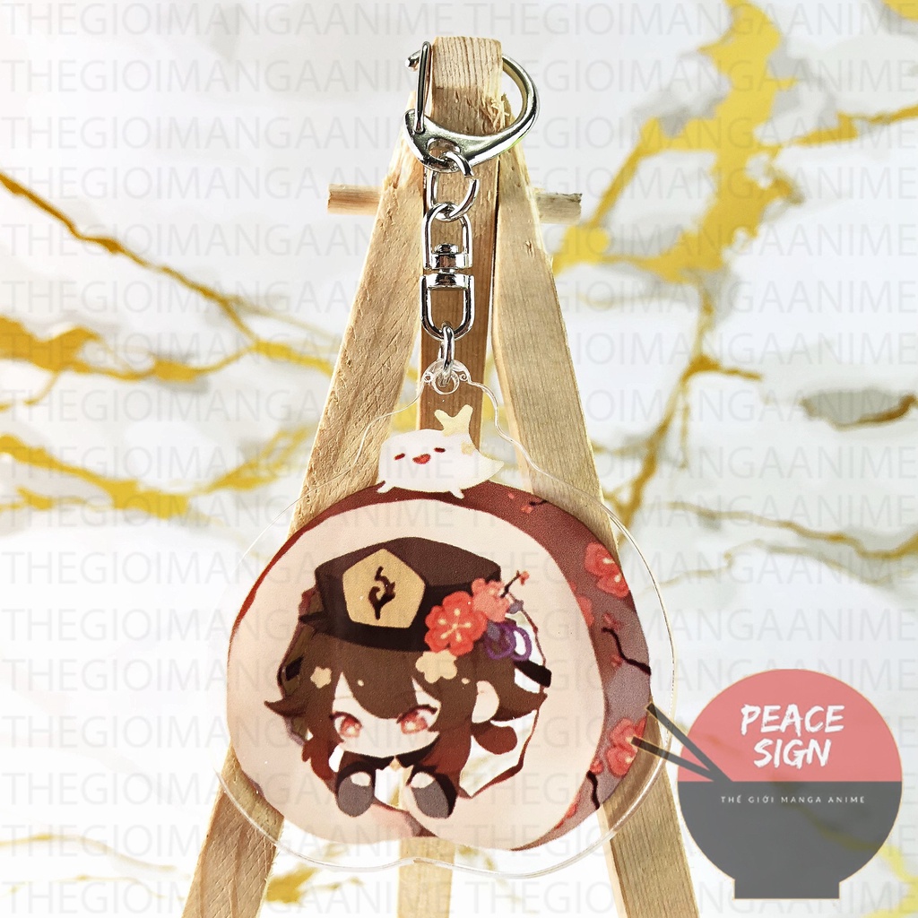 Móc khóa in hình GENSHIN IMPACT ver CƠM CUỘN mica trong acrylic game chibi