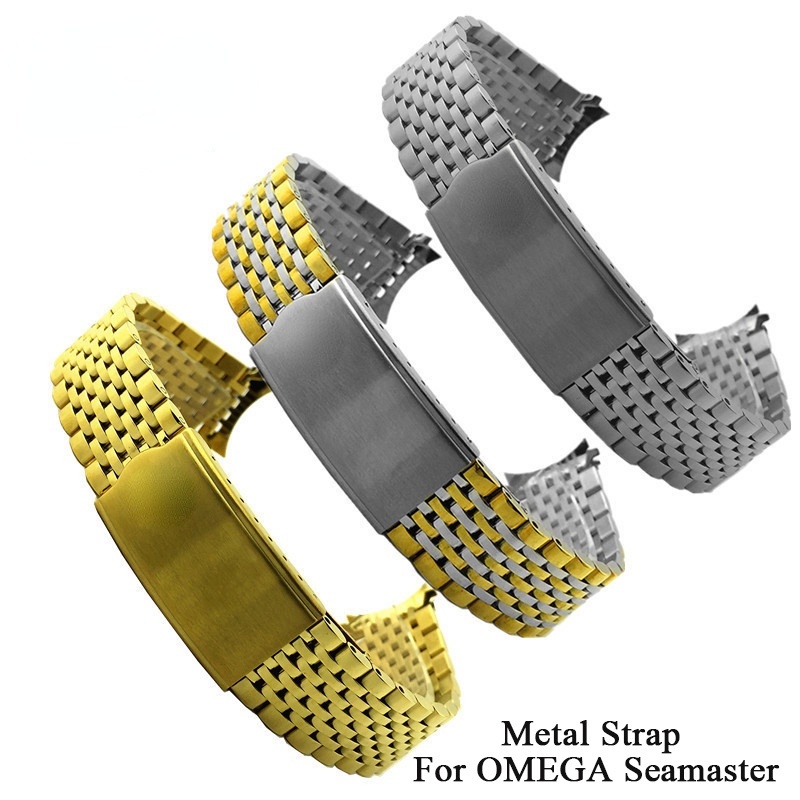 Dây Đeo Đồng Hồ Bằng Thép Không Gỉ 18mm 19mm 20mm Dành Cho OMEGA Seamaster