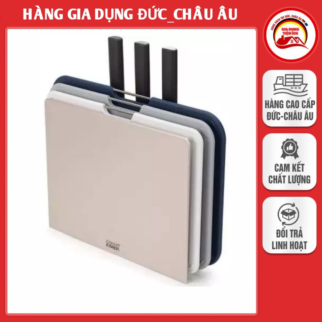 Bộ 3 thớt, 3 dao Joseph Joseph 60194, dao thép không gỉ, thớt nhựa an toàn - Nhập Đức