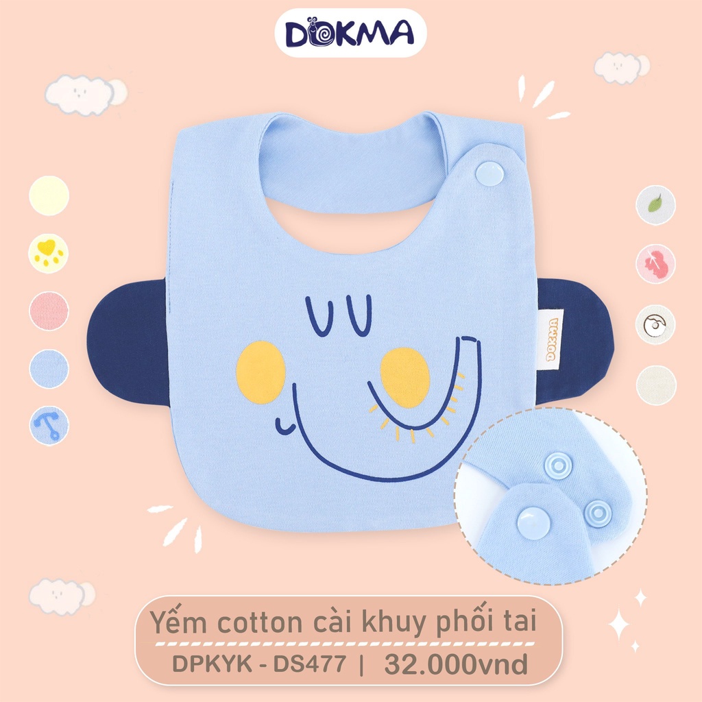 Yếm cotton cài khuy dokma DS477 Bé Trai / Bé Gái