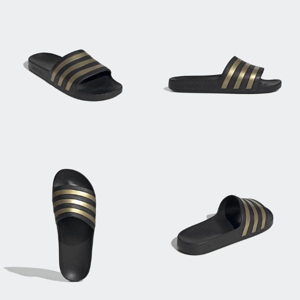 Dép chính hãng Adilette Aqua BlackWhite đúc nguyên khối quai ngang không thấm nước