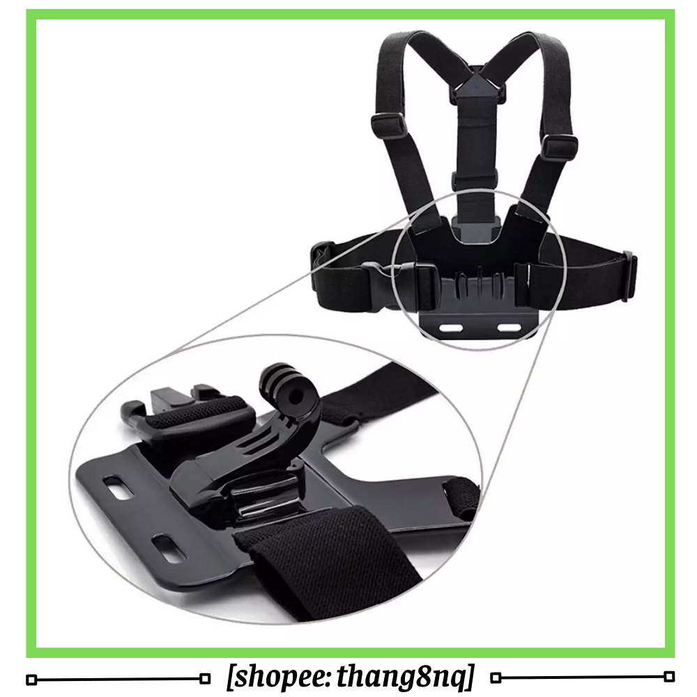 Giá đỡ cong chữ J cho gopro, phụ kiện gắn mũ bảo hiểm, dây đeo ngực cho gopro, osmo action, sjcam