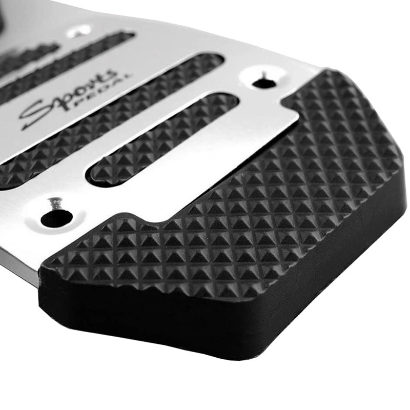 3 cái Nhiên liệu Khí tăng tốc Bàn đạp Phá vỡ Bàn đạp Ly hợp Tấm che chân Bàn đạp không trơn trượt cho hộp số tay Xe màu bạc