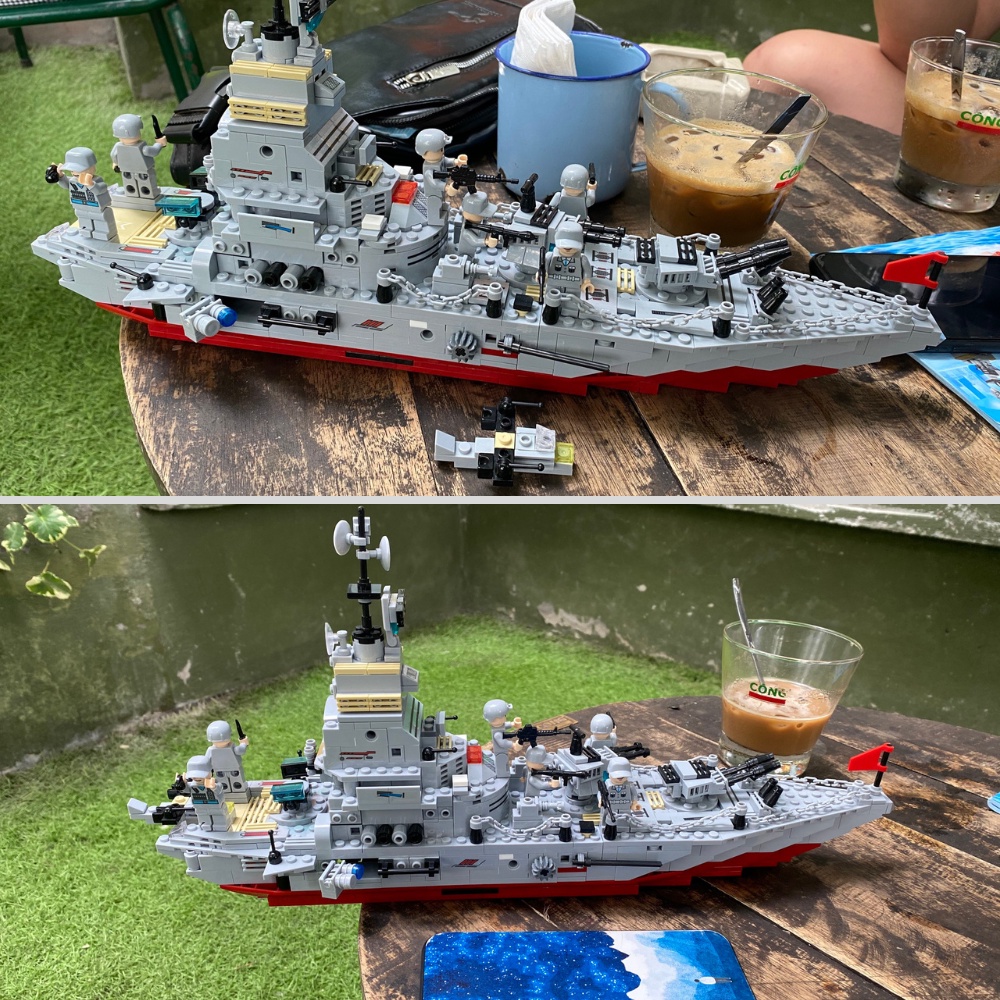 BỘ ĐỒ CHƠI XẾP HÌNH Mô Hình TÀU CHIẾN HẠM, Tàu Khu Trục Tuần Tra - Lắp Ráp Tàu Sân Bay, ROBOT Biến Hình - Tàu 1000 CT