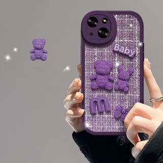 Ốp Điện Thoại Vải 3D Hình Gấu Cho iPhone 11 12 13 14 Pro MAX 11Pro 12Pro 13Pro 6 6S 7 8 Plus X XR XS MAX SE 2020 2022