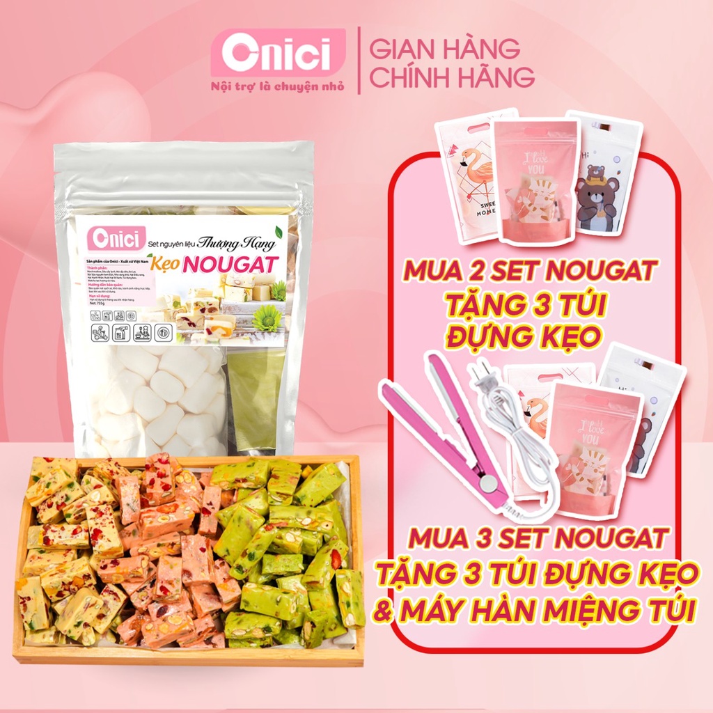 Set nguyên liệu kẹo nougat thượng hạng Onici