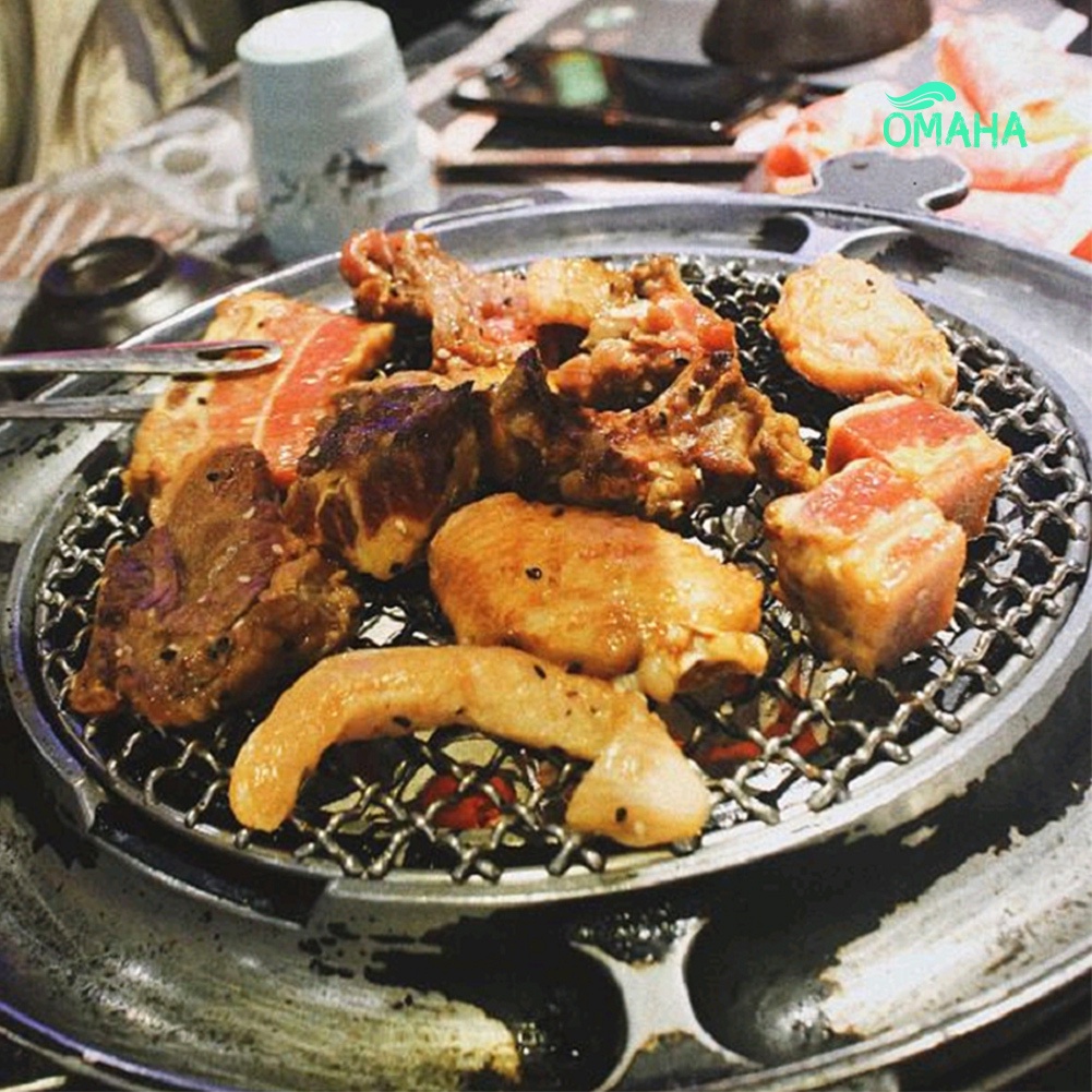 Vỉ Nướng BBQ Hình Tròn Bằng Thép Không Gỉ Chống Dính