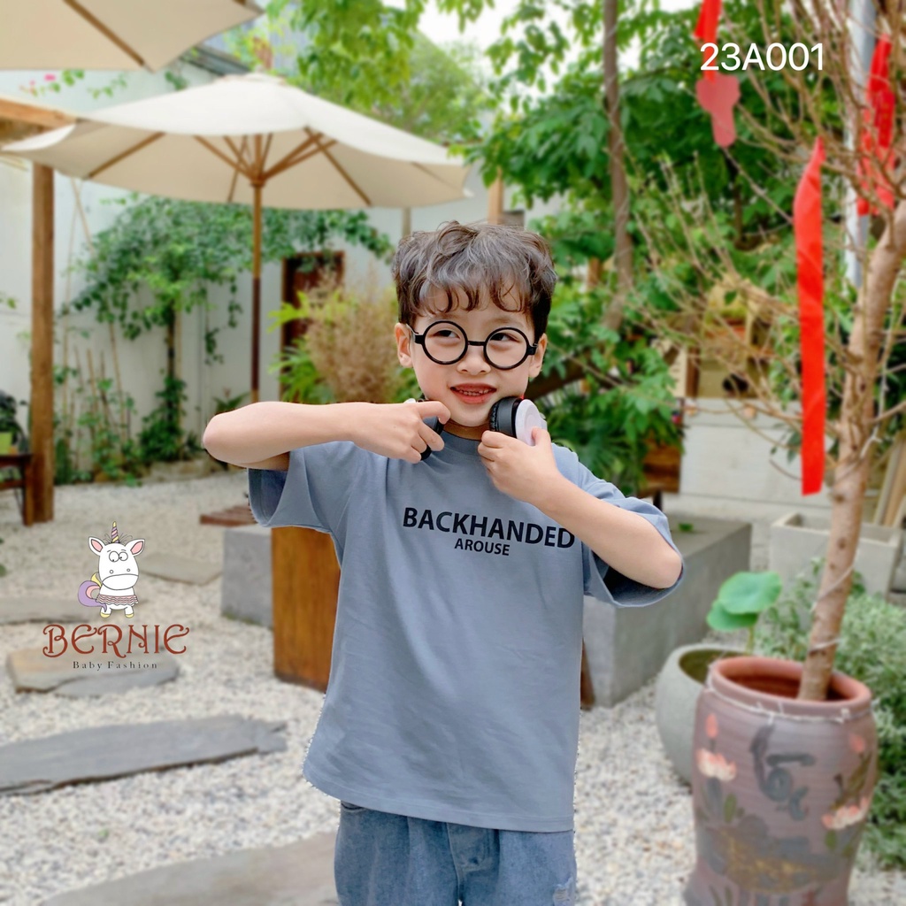 Áo cotton cộc tay unisex, áo thun cộc tay bé trai năng động cá tính