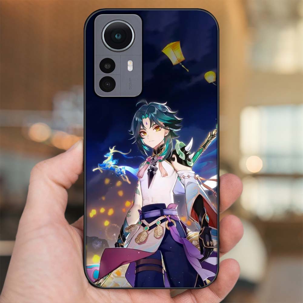 Ốp lưng Xiaomi 12 Pro 5G viền đen in hình Xiao Genshin Impact