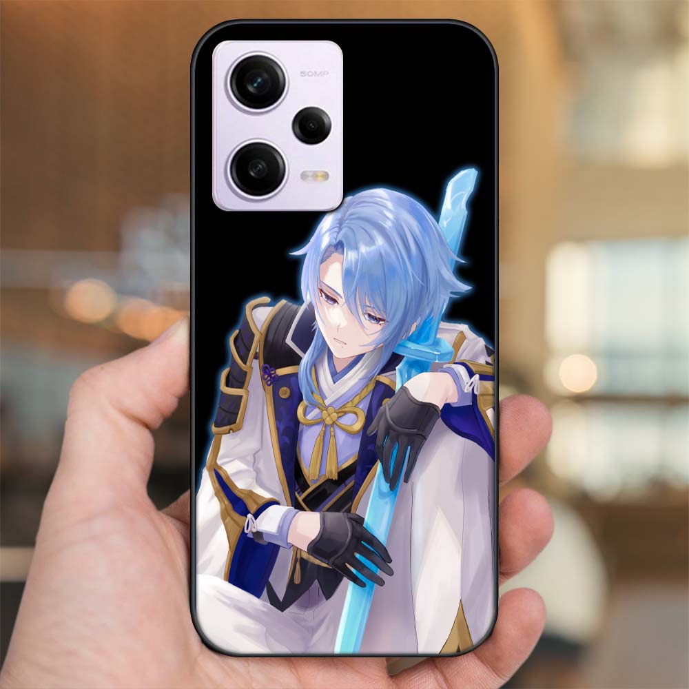 Ốp lưng Xiaomi Redmi Note 12 viền đen in hình Kamisato Ayato Genshin Impact