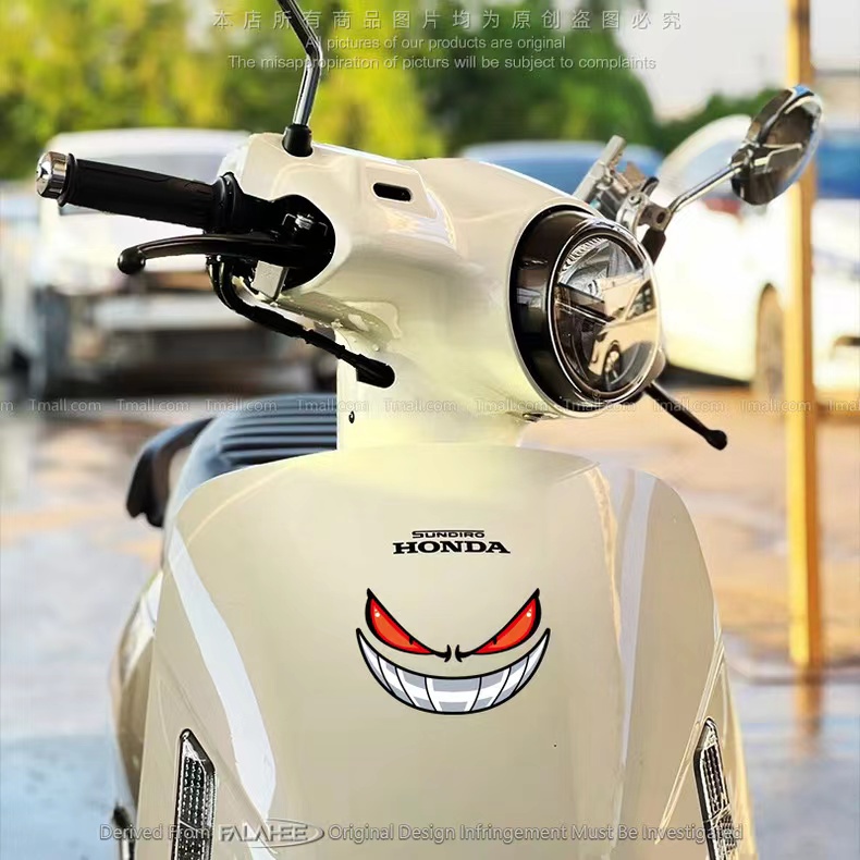 Hl Miếng Dán Phản Quang Chống Thấm Nước Hình Đôi Mắt Quỷ Độc Đáo Trang Trí Xe Hơi / Xe Máy